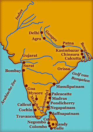 Kaart van Voor-Indi